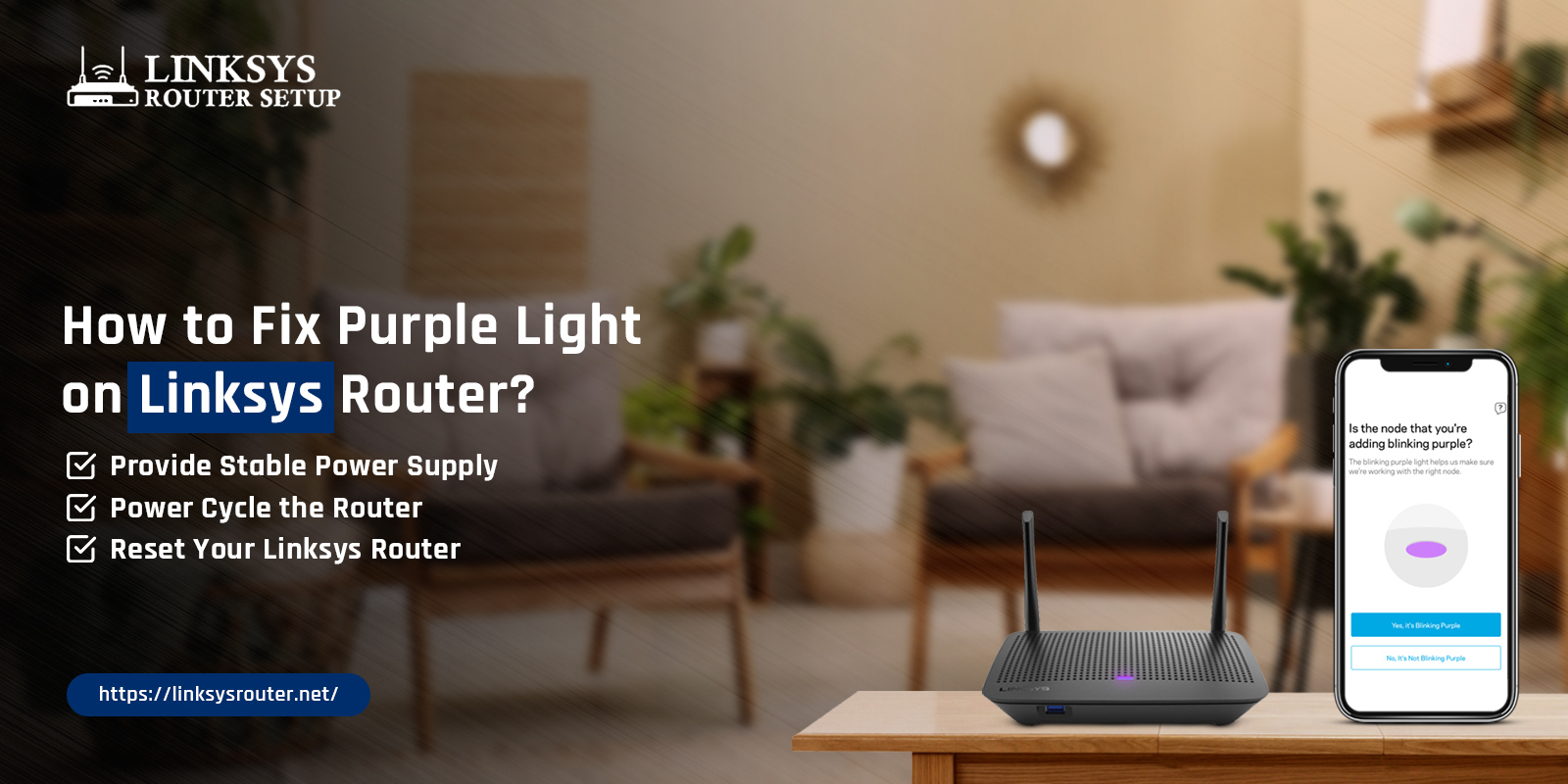 Linksys Router Purple Light